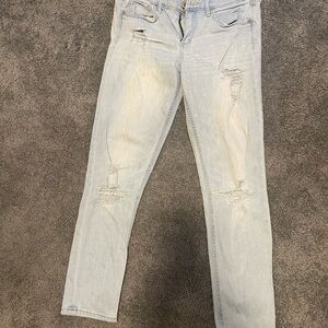 Abercrombie & Fitch Light Blue Distressed Skinny Jeans